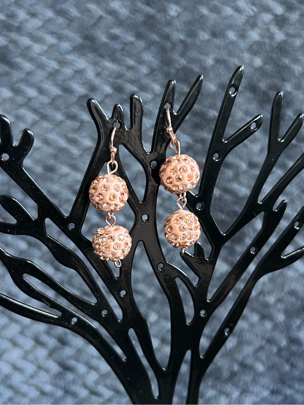 Rose Gold Crystal Double Drop Earrings - Women Jewelry